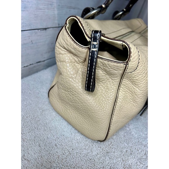 Coach Chelsea Satchel Cream Brown Pebbled Leather Handbag F10887 - Picture 5 of 10